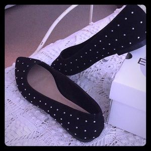 Black ❤️ Silver-Studded ❤️ Flats